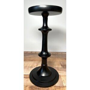 Black Metal Candle Holder 10.25-Inch Tall Holds 4'' Candle